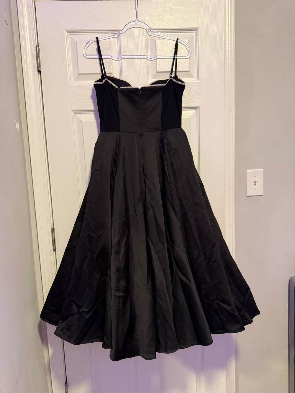 House of CB Black Madmoiselle Tea-Length Dress with straps and Cream Tulle NWOT - Picture 4 of 6